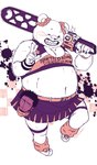 anthro belly blush chainsaw cheerleader_outfit clothed clothing cosplay crossdressing duo fur male one_eye_closed overweight power_tool tools white_body white_fur wink nekokat42 lollipop_chainsaw one_piece bepo_(one_piece) trafalgar_law bear human mammal polar_bear ursine hi_res