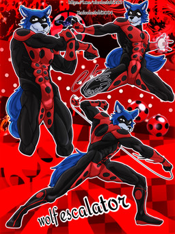 anthro male male/male solo superhero tobias2004 beastars disney miraculous_ladybug legoshi_(beastars) canid canine canis mammal wolf 3:4 hi_res