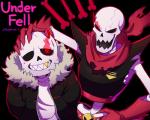 alternate_universe bone duo male not_furry skeleton foxvulpine underfell undertale undertale_(series) papyrus_(underfell) sans_(underfell) animated_skeleton undead 2016 5:4