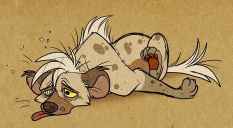 ambiguous_gender claws drunk feral fur grey_body grey_fur hair heterochromia hungover pawpads red_pawpads simple_background solo substance_intoxication tongue tongue_out white_hair yellow_sclera kitchiki febzhyena_(kitchiki) hyena mammal spotted_hyena digital_drawing_(artwork) digital_media_(artwork) flat_colors female_(lore)