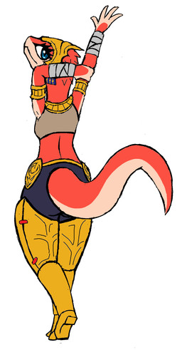 4_fingers accessory anthro arm_wraps armlet armor bent_arm biped blue_eyes breasts butt clothed clothed_anthro clothed_female clothing digitigrade egyptian egyptian_clothing egyptian_headdress eyelashes female female_anthro fingers fully_clothed fully_clothed_anthro fully_clothed_female glistening glistening_eyes headgear headwear holding_arm holding_own_arm legwear looking_back mouth_closed multicolored_body multicolored_skin nemes_(clothing) non-mammal_breasts pupils raised_arm rear_view red_body red_skin red_tail shirt simple_background solo standing stretching tail tan_body tan_skin tan_tail tank_top tapering_tail thick_tail topwear two_tone_body two_tone_skin two_tone_tail usekh white_background white_sclera wraps lizardanon ever_oasis nintendo miura drauk scalie 2024 digital_media_(artwork) flat_colors full-length_portrait hi_res microsoft_paint_(artwork) portrait