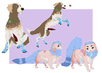 animal_genitalia animal_penis ball balls bodily_fluids canine_genitalia canine_penis cheek_tuft chest_tuft collar facial_tuft feral floppy_ears fluffy fur genital_fluids genitals jumping knot long_tail male mane multi_eye pawpads penis pink_pawpads precum sheath simple_background sitting spots tail teeth tongue tongue_out tuft cocoach3rry mythology dawn_(cocoach3rry) myles_(cocoach3rry) canid canine canis domestic_dog hybrid mammal mythological_creature 2024 absurd_res digital_media_(artwork) hi_res