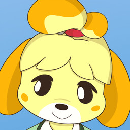 anthro bangs bell_hair_tie black_eyes blonde_hair blue_background closed_smile clothed clothed_female clothing facial_markings female female_anthro floppy_ears green_clothing green_shirt green_topwear hair head_markings lop_ears markings mouth_closed multicolored_hair nodding orange_ears orange_hair ponytail pupils red_hair_tie shirt simple_background smile solo topwear two_tone_hair white_markings white_pupils cookieboy011 animal_crossing nintendo isabelle_(animal_crossing) canid canine canis domestic_dog mammal shih_tzu toy_dog 1:1 2021 animated bust_portrait colored digital_media_(artwork) english_description portrait shaded short_playtime