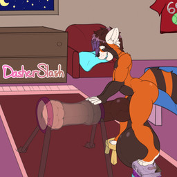 animal_genitalia animal_penis anthro armchair balls bed bedding bedroom big_balls big_penis black_nose blanket book breeding_mount brown_body brown_fur brown_hair brown_tail butt canine_genitalia canine_penis carpet chair clothing drawer equine_genitalia equine_penis fur furniture genitals green_clothing green_eyes green_shirt green_t-shirt green_topwear grey_clothing grey_shirt grey_t-shirt grey_topwear hair half-closed_eyes hanging_clothing huge_balls huge_penis hybrid_genitalia hybrid_penis hyper hyper_balls hyper_genitalia hyper_penis inside knot looking_pleasured male masturbation multicolored_body multicolored_clothing multicolored_fur multicolored_hair multicolored_shirt multicolored_t-shirt multicolored_topwear narrowed_eyes nipples on_book on_stool orange_body orange_fur orange_tail penetrable_sex_toy penile penile_masturbation penis pink_nipples purple_hair red_clothing red_shirt red_t-shirt red_topwear sex_toy shirt side_view small_but_hung solo stool t-shirt tail teeth text thrusting tongue tongue_out topwear two_tone_hair two_tone_tail vein veiny_penis white_body white_ears white_fur young young_anthro young_male dasherslash ailurid mammal red_panda 1:1 2025 2d_animation animated artist_name digital_media_(artwork) english_text hi_res loop