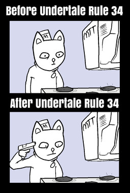 :| anthro before_and_after clothing cooking food grill gun handgun hat headgear headwear humor male ranged_weapon sad solo text text_on_clothing text_on_hat text_on_headwear weapon wide_eyed unknown_artist undertale undertale_(series) burgerpants domestic_cat felid feline felis mammal 2016 comic digital_media_(artwork) english_text hi_res monochrome source_request