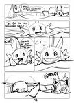 2014 ambiguous_gender black_and_white comic conditional_dnp dialogue english_text feral generation_1_pokemon generation_3_pokemon group hi_res insomniacovrlrd monochrome mudkip nintendo onomatopoeia partially_submerged pikachu pokemon pokemon_(species) pokemon_mystery_dungeon poochyena question_mark smile sound_effects spike_chunsoft swimming_pool text water wet