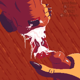 animal_genitalia animal_penis anthro bodily_fluids brown_body brown_fur canine_genitalia canine_penis claws cum cum_drip cum_in_mouth cum_in_nose cum_inside cum_on_tongue cum_string disembodied_hand dripping duo floor fur genital_fluids genitals hand_on_head hand_on_penis male male/male penis saliva tongue tongue_out wood wood_floor loose_noose beastars legoshi_(beastars) louis_(beastars) canid canine canis cervine deer mammal red_deer wolf 1:1