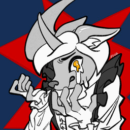 2_horns 5_fingers ambiguous_gender anthro black_clothing black_nose bodily_fluids clothing crying distressed ears_back fingers frilly frilly_clothing grey_ears grey_face grey_fingers grey_horn hair horn inner_ear_fluff maid_uniform palms_up pivoted_ears red_background simple_background solo tears text the_hands_of_sincerity transparent_background tuft uniform white_clothing white_hair white_hands white_inner_ear white_inner_ear_fluff yellow_eyes nyuz nintendo pokemon abby_(ballad) absol generation_3_pokemon generation_7_pokemon hybrid pokemon_(species) salazzle 1:1 alpha_channel artist_name hi_res icon male_(lore)