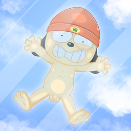 against_surface anthro balls beanie beanie_only clothing feet flaccid foreskin genitals glass hat hat_only headgear headgear_only headwear headwear_only male mostly_nude on_glass paws penis solo unretracted_foreskin wide_eyed young k_vicko parappa_the_rapper sony_corporation sony_interactive_entertainment parappa canid canine canis domestic_dog mammal 1:1 absurd_res hi_res