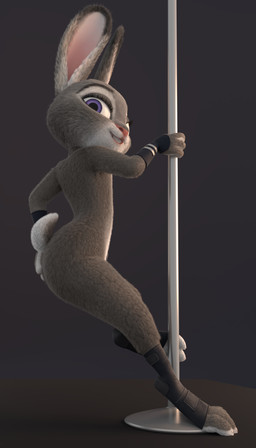 4_fingers anthro dancing female fingers fur nude pole pole_dancing seductive shortstack shortstack_female solo the2ofarts disney zootopia judy_hopps lagomorph leporid mammal rabbit 3d_(artwork) 4:7 digital_media_(artwork) hi_res
