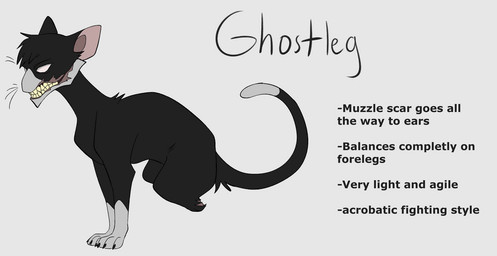 ambiguous_gender amputee black_body black_fur dipstick_tail disability facial_scar feral feralized fur markings missing_all_legs missing_leg missing_limb no_pupils scar solo tail tail_markings text white_eyes white_paws white_tail_tip segamastergirl warriors_(book_series) ectoplasm_(mha) domestic_cat felid feline felis mammal 2019 crossover english_text model_sheet
