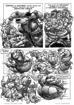 anthro armor balls barely_visible_balls barely_visible_genitalia belly big_belly biped bottomwear butt clothing genitals group hat headgear headwear helmet male moobs nipples overweight overweight_male pants shirt text topwear worried jwbalsley boss_rat chester_the_rat stinky_the_rat mammal murid murine rat rodent 2025 comic english_text greyscale hi_res monochrome