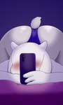 anthro blush butt clothed clothing electronics female hiding_face mature_female panties phone solo tail topless underwear inprogress undertale undertale_(series) toriel bovid caprine goat mammal 3:5 absurd_res hi_res