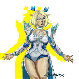 2_horns 5_fingers anthro antlers biped black_eyebrows blonde_hair blue_antlers blue_eyes blue_eyeshadow blue_horn blue_lips blue_nose breasts choker clothed clothed_anthro clothed_female clothing cosplay crossover_cosplay diamond_(gem) eyebrows eyelashes eyeshadow female fingers front_view fur gem glistening glistening_body glistening_eyelids glistening_face glistening_fur glistening_legs glistening_lips glistening_nose glistening_thighs hair half-closed_eyes horn humanoid_hands iris jewelry legs_together leotard light_body light_fur light_hair lips long_eyelashes looking_at_viewer makeup mature_anthro mature_female medium_breasts multicolored_choker multicolored_clothing multicolored_hair multicolored_jewelry multicolored_leotard multicolored_necklace narrowed_eyes necklace open_mouth open_smile pose short_hair simple_background smile smiling_at_viewer snout solo spread_arms standing tan_body tan_fur teeth text thick_thighs two_tone_choker two_tone_hair two_tone_jewelry two_tone_necklace white_background white_sclera wide_hipped_anthro wide_hipped_female wide_hips charaziin deltarune marvel marvel_rivals undertale_(series) x-men carol_holiday emma_frost deer mammal new_world_deer reindeer 1:1 2025 artist_name crossover digital_drawing_(artwork) digital_media_(artwork) hi_res portrait three-quarter_portrait