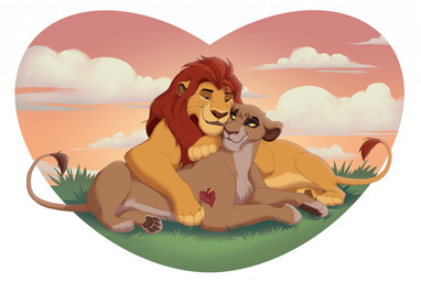 cloud countershade_torso countershading duo feet female feral front_view fur lying male mane on_front outside paws sky smile tail teeth toes tongue reallynxgirl disney the_lion_guard the_lion_king kion_(the_lion_guard) vitani_(the_lion_king) felid lion mammal pantherine 2026 digital_drawing_(artwork) digital_media_(artwork) hi_res