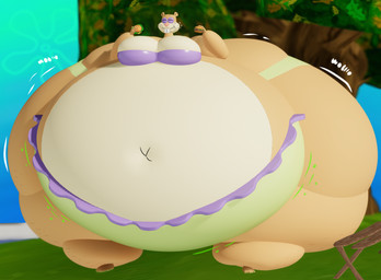 anthro belly big_belly big_breasts big_butt blue_sky bottomwear bra breasts brown_body brown_ears buckteeth burger butt clothing eating eating_food eyelashes eyes_closed female flower_cloud_(spongebob) food green_clothing green_panties green_underwear holding_food holding_object huge_belly huge_breasts huge_butt huge_thighs hyper hyper_belly hyper_breasts hyper_butt hyper_thighs morbidly_obese morbidly_obese_anthro morbidly_obese_female motion_lines multicolored_body navel obese obese_anthro obese_female overweight overweight_anthro overweight_female panties pink_nose plant purple_bottomwear purple_bra purple_clothing purple_eyelids purple_skirt purple_underwear skirt sky smile solo tan_body teeth thick_thighs three-quarter_view tight_clothing tree two_tone_body underwear weight_gain player12745 nickelodeon spongebob_squarepants sandy_cheeks mammal rodent sciurid tree_squirrel 2025 3d_(artwork) absurd_res colored digital_media_(artwork) hi_res shaded