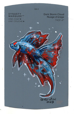 ambiguous_gender black_eyes blue_body blue_scales feral paint_sample_card red_body red_scales scales solo sparkles text heather_bruton betta_(genus) fish gourami marine 2026 acrylic_painting_(artwork) colored_pencil_(artwork) english_text low_res painting_(artwork) traditional_media_(artwork) traditional_painting_(artwork)