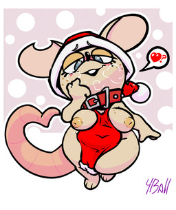 anthro apron areola blush breasts buckteeth christmas_clothing christmas_headwear clothed clothing eyelashes female freckled_breasts freckled_face freckled_hips freckles hat headgear headwear holidays long_eyelashes nipples santa_hat simple_background smile solo tail teeth fourball christmas legends_of_avantris bitsy_(legends_of_avantris) mammal mouse murid murine rodent absurd_res digital_media_(artwork) hi_res