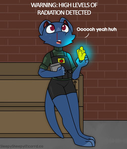 3_toes anthro armor blood blue_body bodily_fluids body_armor bottomwear box brick brick_wall camo camo_clothing camo_print camo_shirt camo_topwear clothed clothing container crate detailed_background dialogue feet female glowing glowing_object holding_object horn leaning leaning_backward looking_up nosebleed pattern_clothing pattern_shirt pattern_topwear radiation red_eyes shirt shorts small_horn solo standing tail tapering_tail text tight_bottomwear tight_clothing tight_shorts toes topwear wall_(structure) lupopossum lego project_silverfish kobold scalie 2026 english_text hi_res