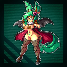 accessory anthro areola bat_wings big_breasts blush breasts brown_areola brown_nipples brown_sclera cape claws clothing costume eyewear female fishnet_clothing fishnet_legwear fur genitals glasses green_hair hair hair_accessory halloween_costume happy holidays legwear membrane_(anatomy) membranous_wings neck_tuft nerd nipples plant pubes smile solo thick_thighs tuft vampire_costume vulva wide_hips wings yellow_body yellow_fur mintyspirit halloween nintendo pokemon fan_character sunnyleafeon_(mintyspirit) bat eeveelution generation_4_pokemon leafeon mammal pokemon_(species) vampire 1:1 2022 absurd_res digital_media_(artwork) hi_res