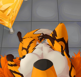 4_toes 5_fingers anthro areola belly black_nipples black_nose black_pawpads black_vulva bodily_fluids breasts feet female female_pov fingering fingering_self fingers first_person_view floor fur genital_fluids genitals hair hand_pawpads masturbation nails navel nipples nude orange_body orange_fur pawpads probe red_hair snout solo space_probe spacecraft standing tail tattoo tile tile_floor toes vaginal vaginal_fingering vaginal_fluids vaginal_masturbation vehicle vulva white_body white_fur narezka naria_(narezka) canid canine fox mammal digital_media_(artwork) hi_res