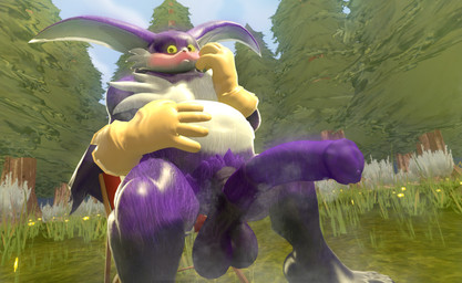 animal_genitalia animal_penis anthro balls barefoot big_balls big_penis blush bodily_fluids clothing embarrassed equine_genitalia equine_penis erection feet fur genitals gloves handwear huge_penis hyper hyper_genitalia hyper_penis looking_at_viewer male medial_ring mismatched_animal_penis mismatched_genitalia mismatched_penis musk musky_balls musky_penis overweight overweight_male penis purple_body purple_fur solo sweat sweaty_balls sweaty_genitalia kabalmystic lewdwithlogan sega sonic_the_hedgehog_(series) big_the_cat domestic_cat felid feline felis mammal 2023 3d_(artwork) absurd_res alternate_version_at_source digital_media_(artwork) hi_res source_filmmaker_(artwork)