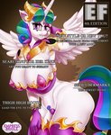 anthro anthrofied big_breasts bottomless breasts cleavage clothed clothing female horn nipple_outline pasties pose pubes royalty solo text wide_hips wings empressbridle hasbro idw_publishing my_little_pony my_little_pony_(idw) mythology evil_celestia_(idw) equid equine mammal mythological_creature mythological_equine winged_unicorn english_text