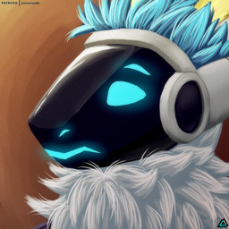 anthro blue_body blue_eyes blue_fur blue_hair fur hair machine male protogen_armor protogen_visor screen simple_background solo white_body white_fur yellow_body yellow_fur prismanoodle talon-5 mammal protogen 1:1 digital_media_(artwork) digital_painting_(artwork) headshot_portrait hi_res painting_(artwork) portrait