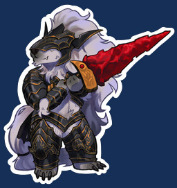 anthro armor black_nose chibi claws fluffy fur grey_body grey_fur hair headgear holding_melee_weapon holding_object holding_sword holding_weapon long_hair male melee_weapon midriff simple_background solo standing sword transparent_background weapon white_body white_fur 5thsun elden_ring fromsoftware maliketh_(elden_ring) canid canine canis mammal wolf alpha_channel hi_res
