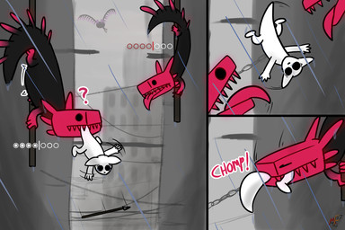 ambiguous_gender anthro city city_background climbing death feral gameplay_mechanics group gui hunger_bar imminent_death imminent_vore melee_weapon oral_vore peril polearm predator/prey raining rumbling_stomach sharing size_difference spear trio unwilling_prey vore weapon wet metal_fox117 rain_world videocult lizard_(rain_world) pink_lizard_(rain_world) slugcat vulture_(rain_world) comic