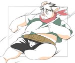 anthro bottomwear clothing humanoid_hands kemono male overweight overweight_male shirt shorts solo topwear inunoshippo domestic_pig mammal suid suine sus_(pig) 2023 hi_res