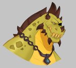 anthro collar eye_patch eyewear green_body horn male muscular muscular_anthro muscular_male solo stare polartoons activision mythology spyro_reignited_trilogy spyro_the_dragon gunnar_(spyro) rescued_dragons_(spyro) dragon mythological_creature mythological_scalie scalie headshot_portrait hi_res portrait