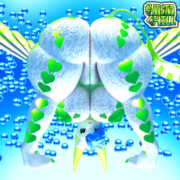 anthro areola bent_over big_breasts big_butt breasts bright_colors bubble butt female female_anthro frutiger_aero genitals green_areola green_nipples looking_at_viewer nipples smile solo tail vulva wings dunciflipz_(artist) aero_the_avali_(dunciflipz) avali 1:1 hi_res watermark