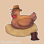 boots clothing cowboy_hat female feral footwear hat headgear headwear nest shoes solo flashquatsch avian bird chicken galliform gallus_(genus) phasianid 1:1