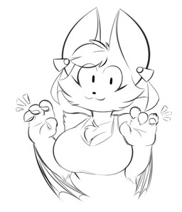 anthro arm_tuft big_breasts breast_tuft breasts claws clothing dot_eyes ear_piercing female finger_claws fingerpads head_tuft looking_at_viewer membrane_(anatomy) membranous_wings pawpads piercing shirt simple_eyes smile solo tank_top topwear tuft wings averyshadydolphin vixie_(averyshadydolphin) bat mammal bust_portrait digital_drawing_(artwork) digital_media_(artwork) monochrome portrait sketch unavailable_at_source