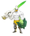 abs anthro armor beak biceps clothing eyebrows feather_tuft feathers food head_tuft holding_object leek legwear looking_at_viewer male muscular muscular_anthro muscular_male onion pecs plant simple_background solo standing tuft vegetable white_background white_body white_feathers yellow_beak kekai_kotaki nintendo pokemon avian bird generation_8_pokemon pokemon_(species) sirfetch'd 2019 full-length_portrait hi_res portrait