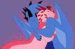 claws cuddling duo female feral fur horn hug hugging_another male wings staffkira2891 mythology drake_inrelal kira_(staffkira2891) dragon mythological_creature mythological_scalie scalie absurd_res hi_res