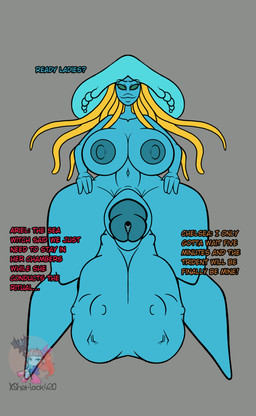 anthro balls big_balls bodily_fluids breasts cock_vore cum cum_covered cum_transformation curvy_figure digestion female forced genital_fluids genitals group gynomorph hourglass_figure huge_balls hyper hyper_balls hyper_genitalia imprint intersex intersex/female macro masturbation melting messy nude penile penis split_form tentacles transformation trio vore vulva x-ray_view xsherlock420 disney the_little_mermaid_(1989) ariel_(disney) chelsea_van_der_zee kalahari_(morphide) animal_humanoid aquatic aquatic_humanoid cnidarian cnidarian_humanoid humanoid jellyfish jellyfish_humanoid medusozoan medusozoan_humanoid merfolk absurd_res hi_res slideshow