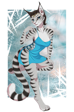 4_toes 5_fingers anthro biped clothed clothed_anthro clothed_female clothing countershade_torso countershading feet female fingers front_view fur hair looking_at_viewer smile solo standing tail toes chaiteakitten felid mammal pantherine tiger absurd_res hi_res