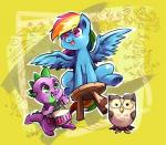 2014 audrarius avian blue_fur dragon drum drumsticks equine female friendship_is_magic fur green_eyes hair horse male mammal multi-colored_hair my_little_pony open_mouth owl owlowiscious_(mlp) pegasus pink_eyes pony purple_scales rainbow_dash_(mlp) smile spike_(mlp) stool wings
Rating: Safe
Score: 10
User: ultragamer89
Date: April 10, 2014