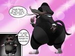 anal anal_fingering anthro big_butt blush bow_tie bulge butt clothed clothing collar crossdressing cuffs_(clothing) cutaway dialogue fingering leggings legwear male mature_male overweight overweight_anthro overweight_male slightly_chubby solo spats speech_bubble text thong underwear amateurcooper disney zootopia mr._big_(zootopia) arctic_shrew eulipotyphlan mammal shrew comic_sans english_text