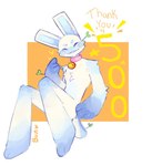 bell bell_collar blue_body blue_fur collar eyes_closed fur male nude_anthro nude_male slim_anthro slim_male solo spiral_blush white_body white_fur bunonthemoon lagomorph leporid mammal rabbit 2022