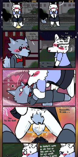 accident anthro awkward being_watched blush bodily_fluids bottomwear bulge clothed clothing crying cum cum_in_clothing cum_in_vagina cum_inside duo ejaculation embarrassed erection female genital_fluids genitals golden_shower hands-free kissing looking_at_another male male/female no_underwear omorashi peeing peeing_on_another praise public skirt spontaneous_ejaculation tail tail_motion tailwag tears text upskirt urine urine_stream vaginal_fluids vulva watersports wetting peemenant incontinent_wolf_(peemenant) canid canine canis domestic_pig fox mammal suid suine sus_(pig) wolf 2025 absurd_res censored comic digital_drawing_(artwork) digital_media_(artwork) english_text hi_res long_image tall_image