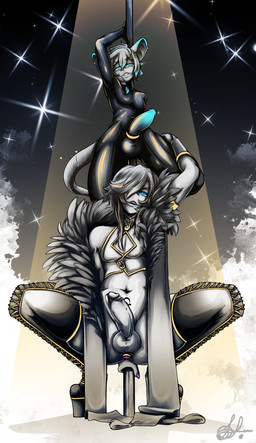 accessory big_penis blue_eyes blue_glans blue_penis buttplug cleavage_cutout clothing cock_ring crouching cute_fangs cutout duo erection fangs femboy fur_coat genitals glans gloves hair hair_over_eye half-closed_eyes handwear humanoid_genitalia humanoid_penis jewelry latex latex_clothing latex_skinsuit leg_grab legwear looking_at_viewer male narrowed_eyes open_mouth penis penis_accessory penis_jewelry plug_(sex_toy) pose sex_toy shirt skinsuit smile sparkles spread_legs spreading stockings teeth thigh_grab tight_clothing topwear white_clothing white_shirt white_topwear ryonoxxx cluelessnix moemi animal_humanoid human humanoid mammal mammal_humanoid murid murid_humanoid murine murine_humanoid rat_humanoid rodent rodent_humanoid 2025 absurd_res hi_res spot_color