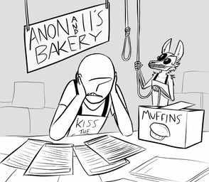 ?_face ambiguous_gender anthro apron bone clothing duo noose simple_background skull skull_head teeth text text_on_apron text_on_clothing keadanger scp_foundation anon anonymous fan_character scp-1471-a canid canine human malo malo_1.1 mammal monster undead 2018 black_and_white english_text monochrome