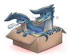 ambiguous_gender box cardboard cardboard_box container duo feral fur in_box in_container open_mouth simple_background spitting white_background canes-cm capcom if_it_fits_i_sits_(meme) monster_hunter baggi bird_wyvern furred_scalie great_baggi scalie 4:3 meme