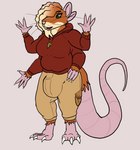 4_arms 4_breasts 4_ears anthro bottomwear breasts bulge clothed clothing glitchmode gynomorph hoodie intersex jewelry multi_arm multi_breast multi_ear multi_limb multifur necklace pants simple_background solo standing tail thick_tail topwear whiskers sammi_roja mammal murid murine rat rodent