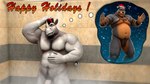 abs anthro belly biceps black_body black_fur black_hair blush body_hair brown_body brown_fur button_ears chest_hair clothing daydream duo facial_hair faucet floppy_ears fur genitals gloves_(marking) goatee grey_body grey_skin hair hand_in_hair harness highlights_(coloring) holidays horn imagination male markings musclegut muscular navel nipples nude pawpads pecs penis penis_base pubes red_highlights shower slightly_chubby slightly_chubby_anthro slightly_chubby_male snow snowing steam surprised_expression text thong thought_bubble tile tile_wall touching_hair triceps underwear wall_(structure) wet wet_body wet_skin wristband braford christmas happy_holidays house_of_beef new_year_2021 chuck_(braford) julian_(braford) canid canine canis domestic_dog mammal mastiff molosser rhinoceros rottweiler 16:9 2020 3d_(artwork) dated digital_media_(artwork) english_text hi_res pictographics signature widescreen