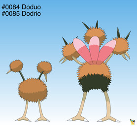 2_heads 3_heads ambiguous_gender brown_body brown_feathers butt duo feathers feral gradient_background logo multi_head rear_view simple_background tail tail_feathers text pichu90 nintendo pokemon avian dodrio doduo generation_1_pokemon pokemon_(species) artist_logo english_text hi_res