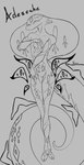 adesethe anthro femboy floating looking_at_viewer male sewsnek solo cobra reptile scalie snake absurd_res digital_drawing_(artwork) digital_media_(artwork) hi_res monochrome signature sketch
